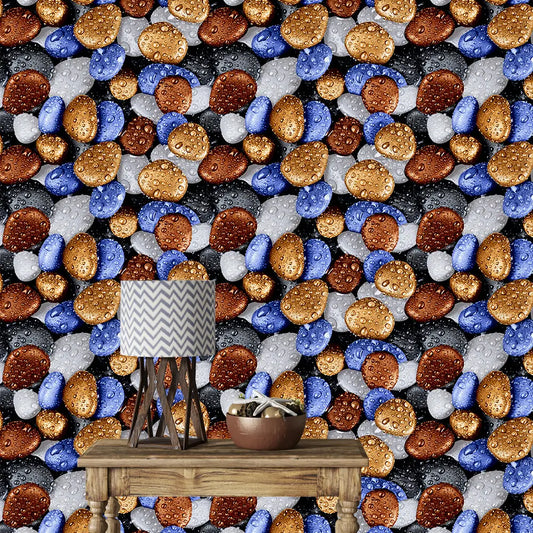 spyder Lamination wallpaper Blue 3d Pebbles wallpaper for wall decor standard size 40x240cm Spyder