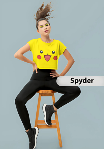 Electric Style Pikachu Crop Top for Girls