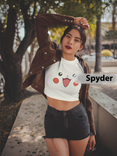 Electric Style Pikachu Crop Top for Girls