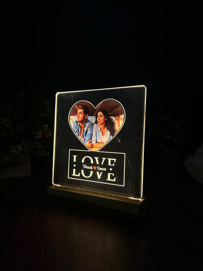 Custom photo night light, personalized Photo Gift, Couple Gift, Gift for Him, Photo Wedding Gift, acrylic lamp with custom photo and name