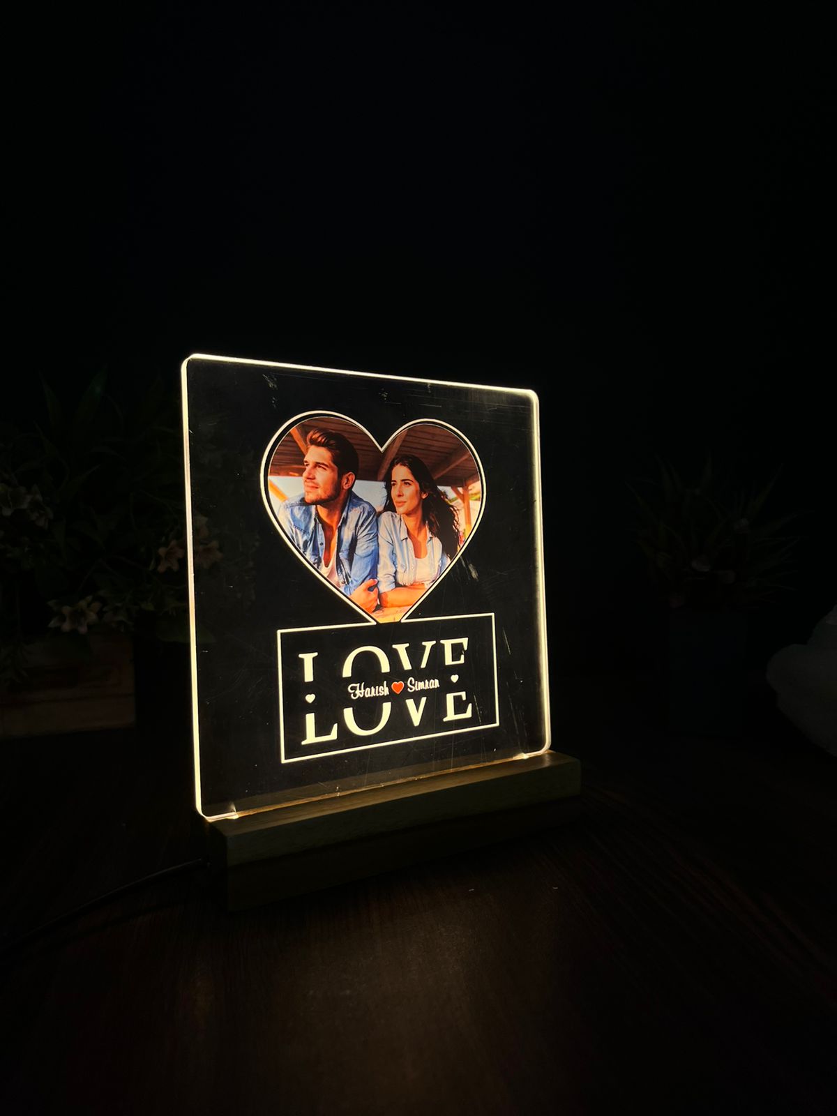 Custom photo night light, personalized Photo Gift, Couple Gift, Gift for Him, Photo Wedding Gift, acrylic lamp with custom photo and name